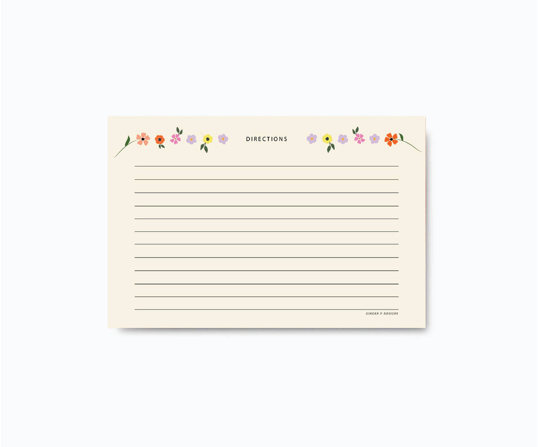 Mosaic Floral Recipe Cards