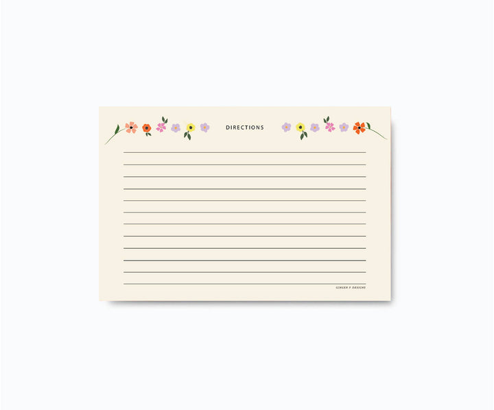 Mosaic Floral Recipe Cards