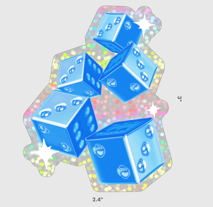 Chrome Dice Glitter Sticker
