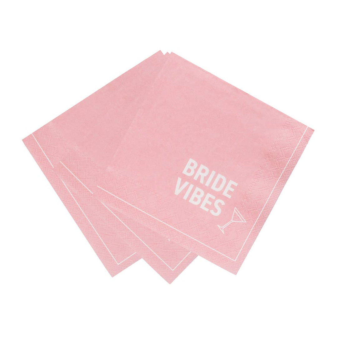 Bride Vibes Pink Cocktail Napkins