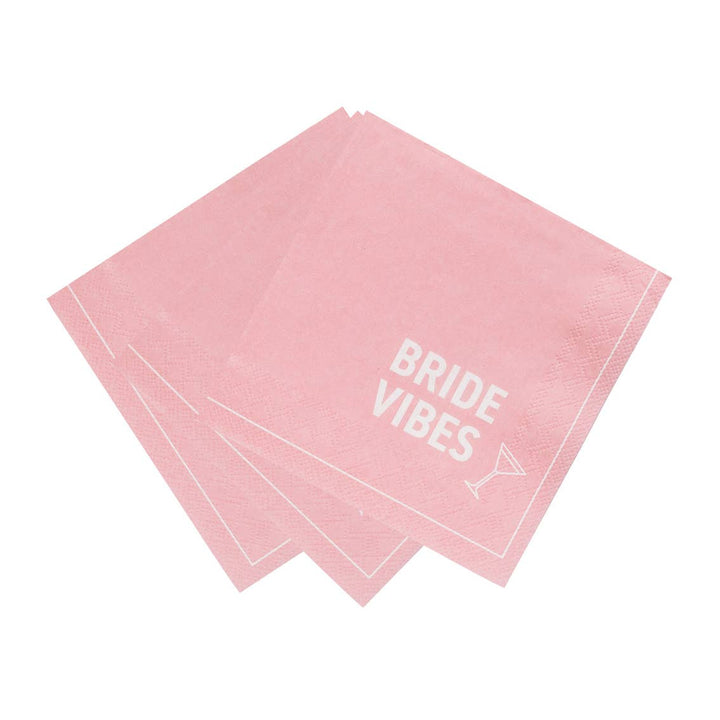Bride Vibes Pink Cocktail Napkins
