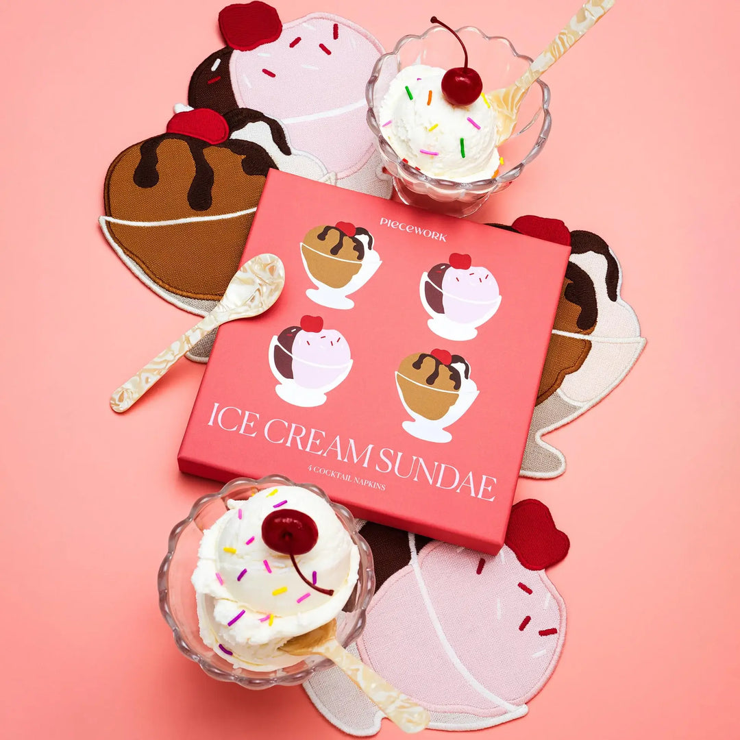 Ice cream Sundae Napkins - Set of 4