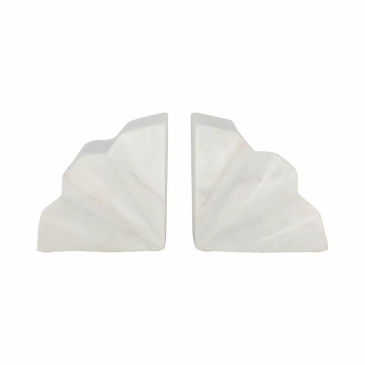 White Marble Bookends