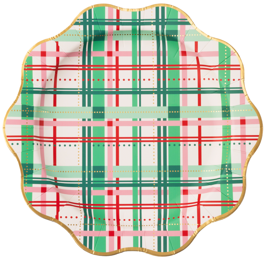 Christmas Plaid Large Plates