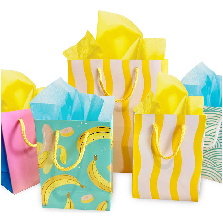 Yellow Fussy Stripe Gift Bag