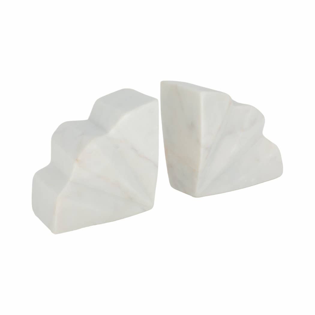 White Marble Bookends