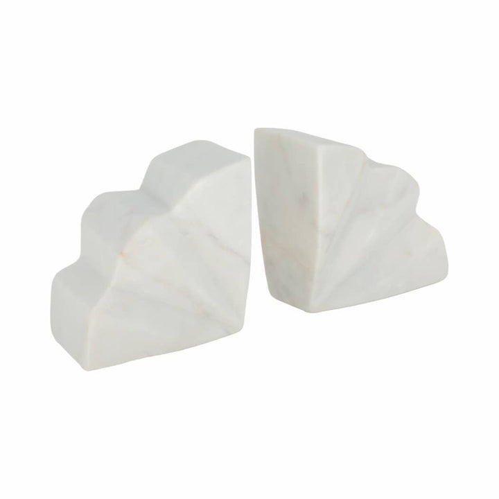 White Marble Bookends