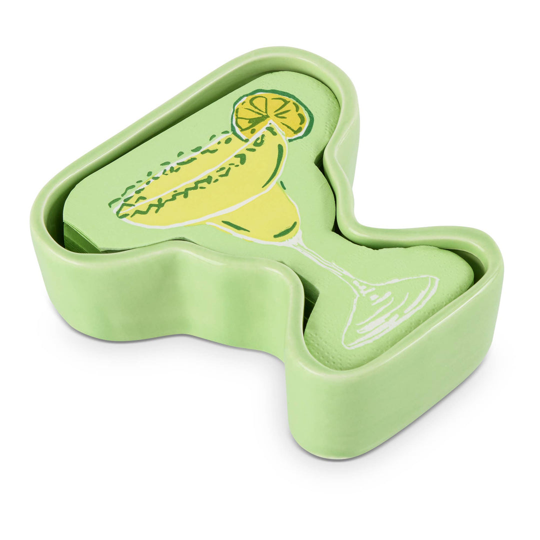 Margarita Cocktail Napkins in Holder
