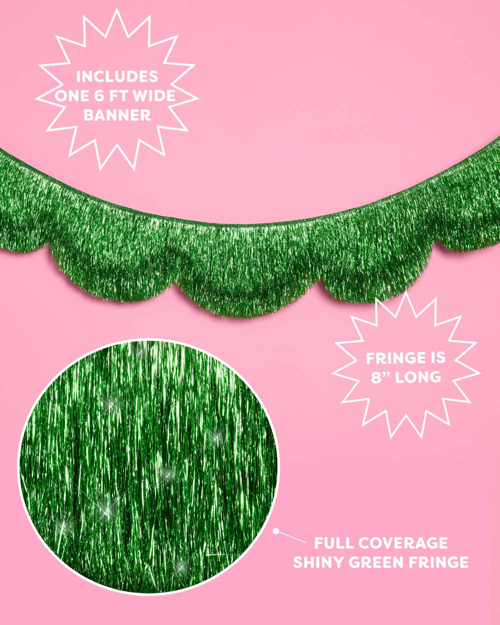 Green Scallop Fringe Banner