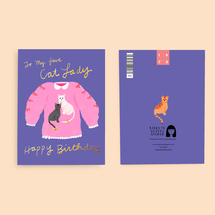 Cat Lady Birthday Card