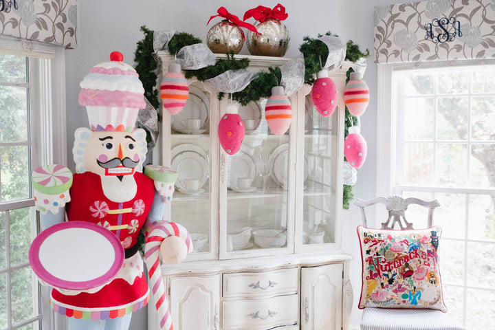 Nutcracker Hand-Embroidered Pillow