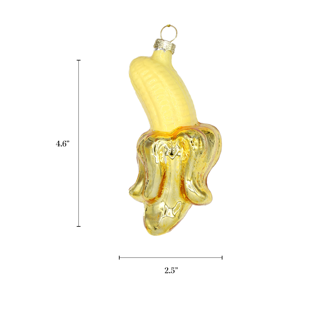 Banana Glass Holiday Ornament