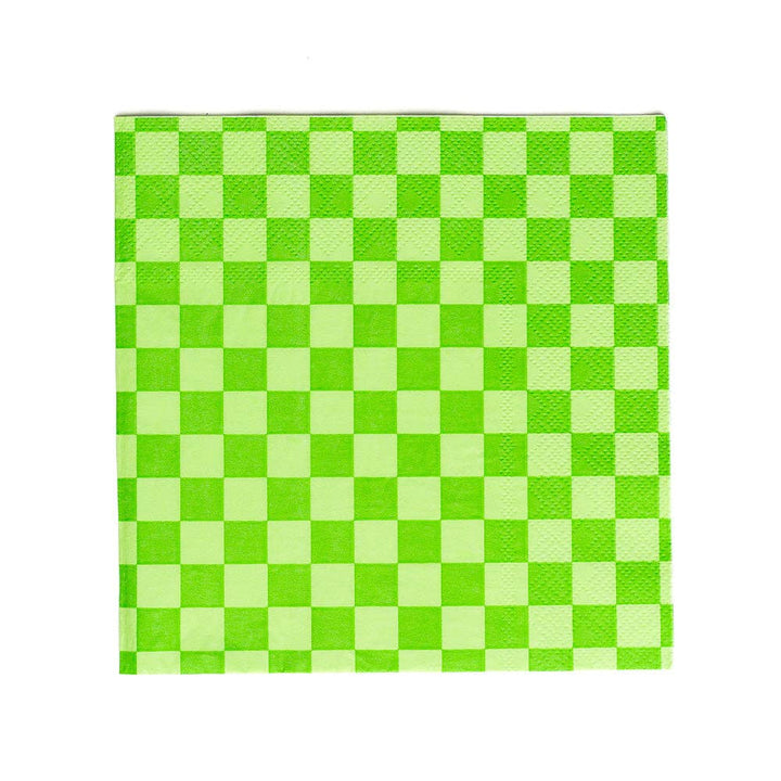 Out of the Blue Checkered Cocktail Napkins