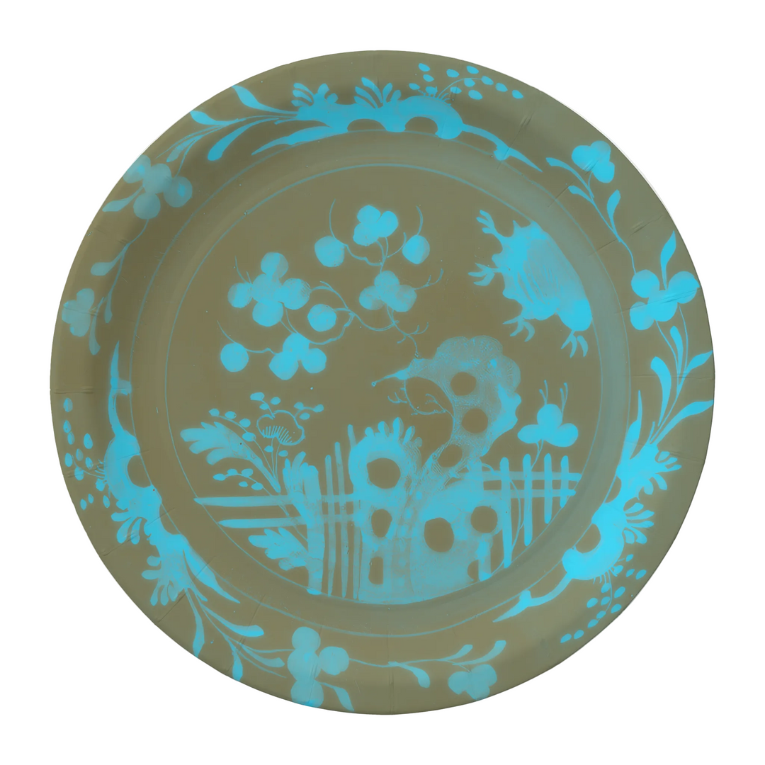 La Chinoiserie Teal Paper Plate