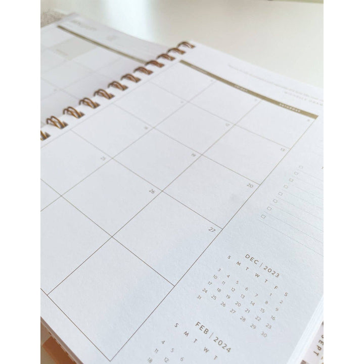 Indigo Floral 2024 Spiral Bound Planner