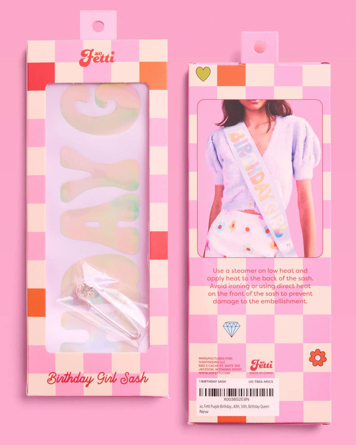 Birthday Girl Lavender Sash