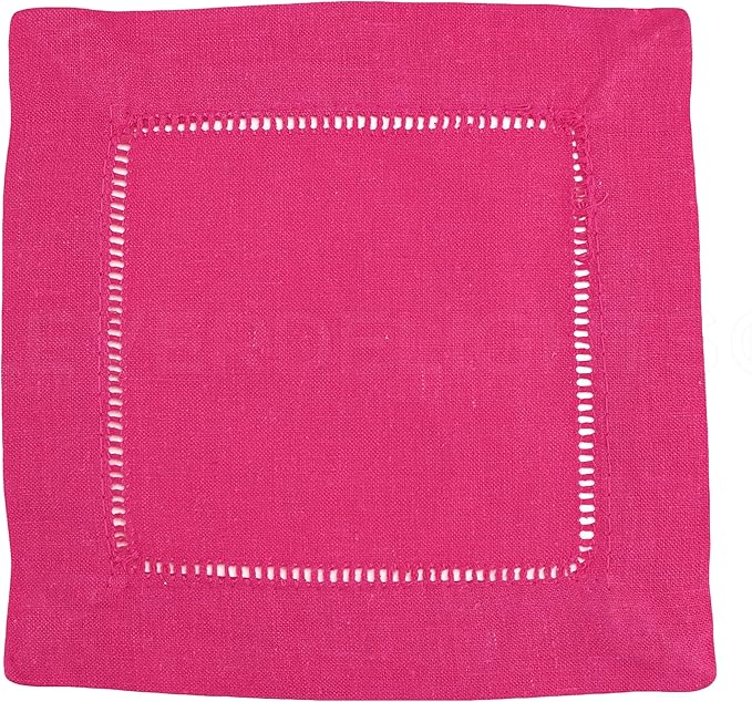 Hot Pink 100% Linen Cocktail Napkins