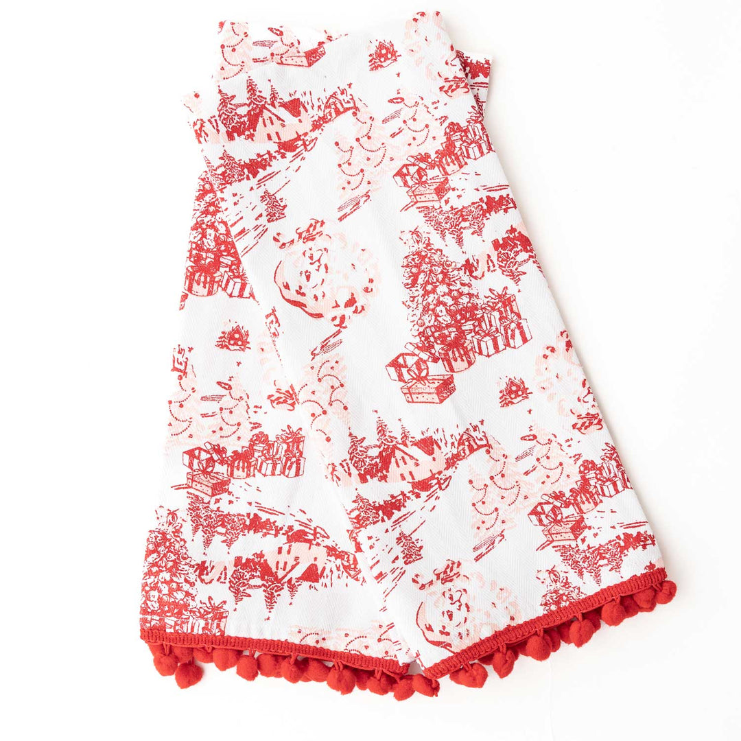 Santa Toile Tassel Kitchen Towel Set
