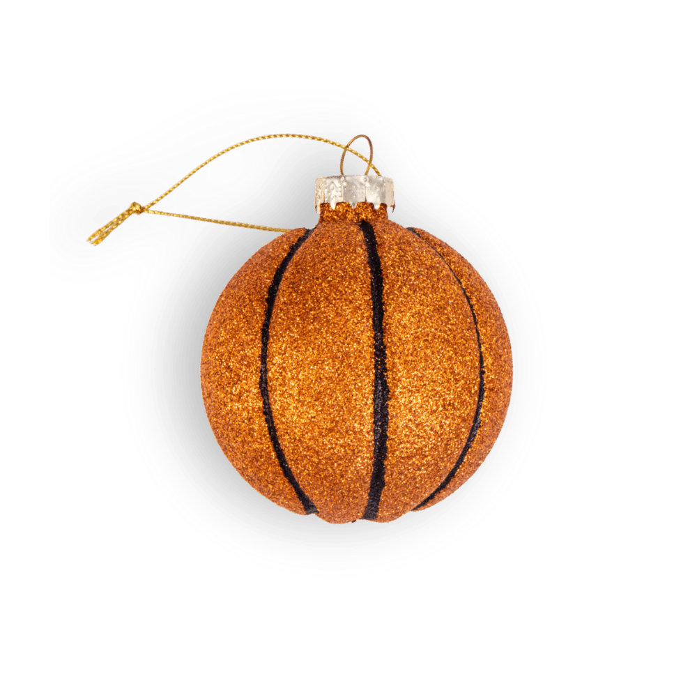 Basketball Retro Glass Christmas Ornament