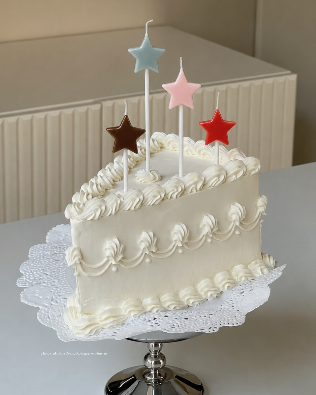 White Plaid Star Candles