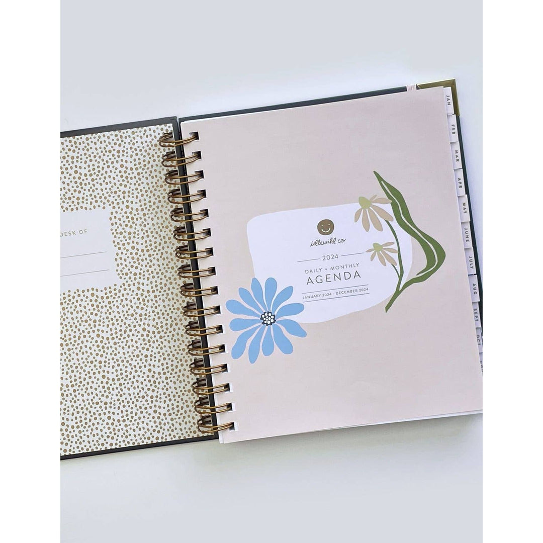 Midnight Fleur 2024 Spiral Bound Planner