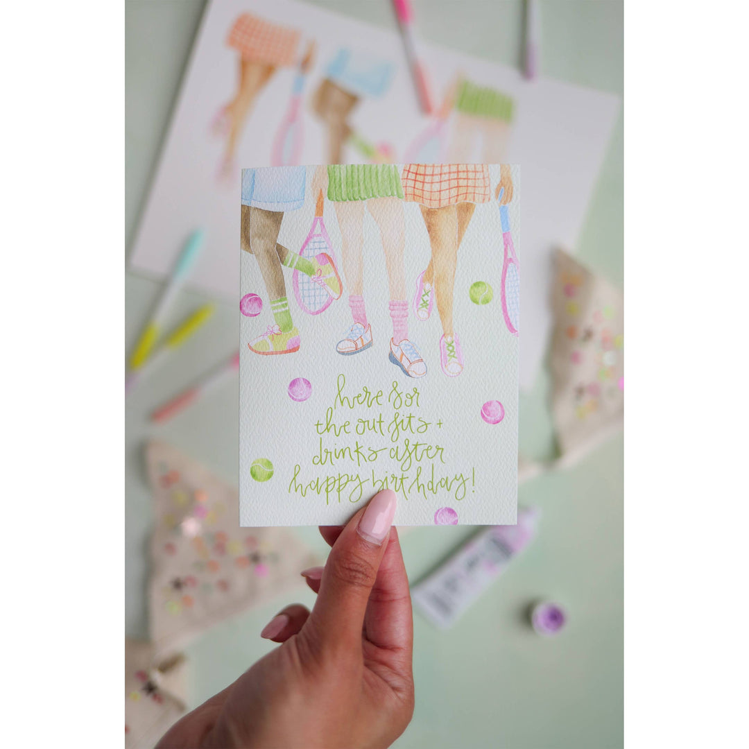 Tennis Era Birthday Card