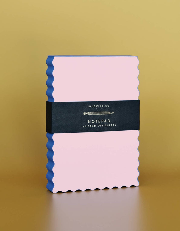 Peach + Indigo Edge Mini Wave Shaped Notepad