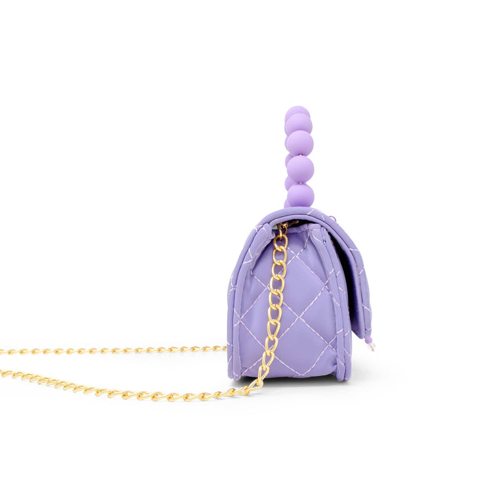 Purple Pearl Handle Handbag for Kids