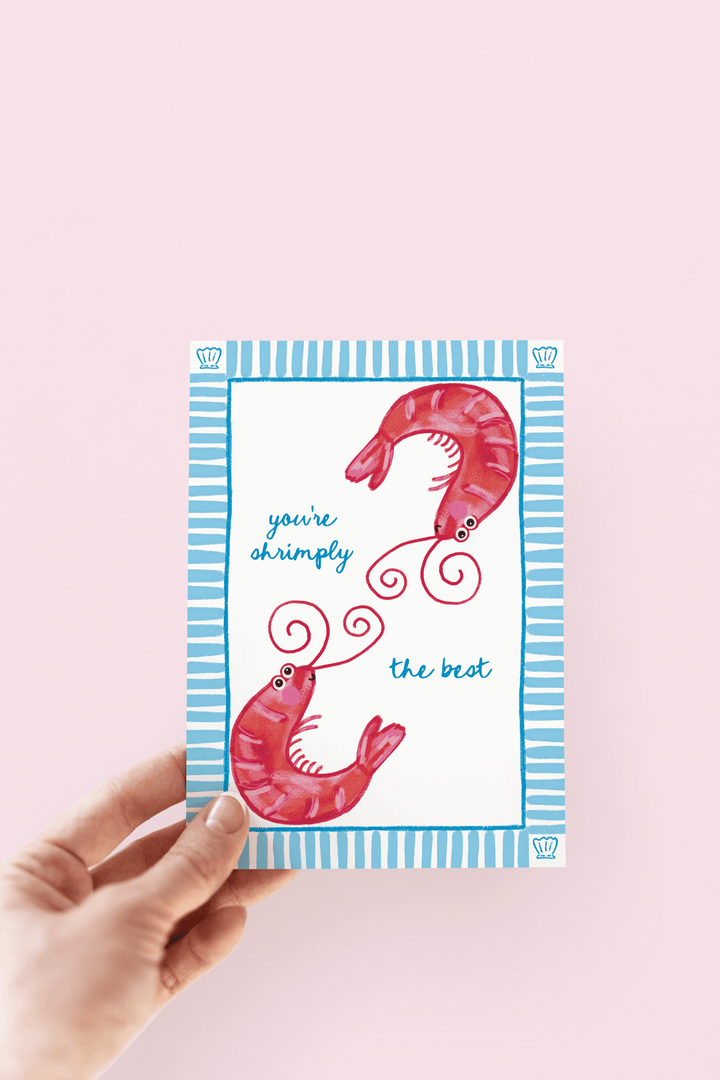 You're Shrimply The Best Shrimp Beach Coastal Greeting Card