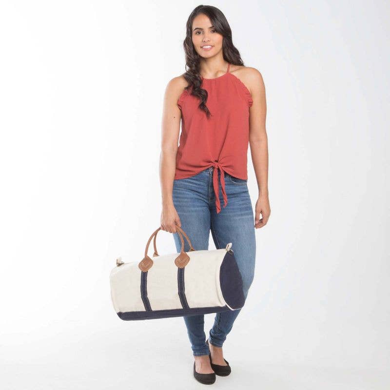 Navy Round Duffel
