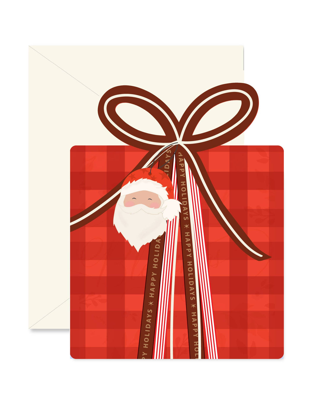 Santa Gingham Card