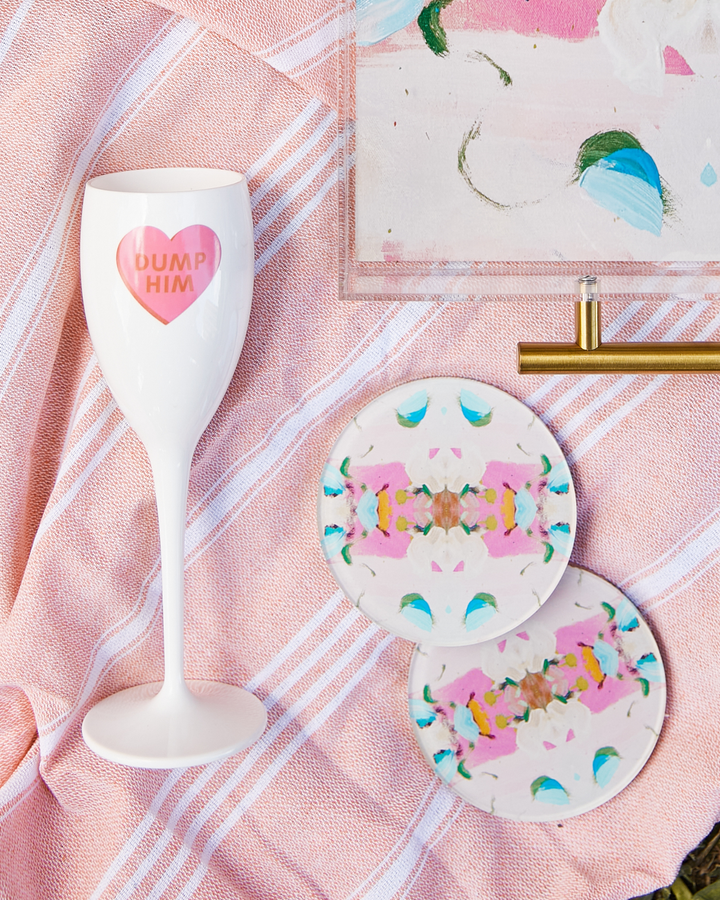 Monets Garden Pink Coasters