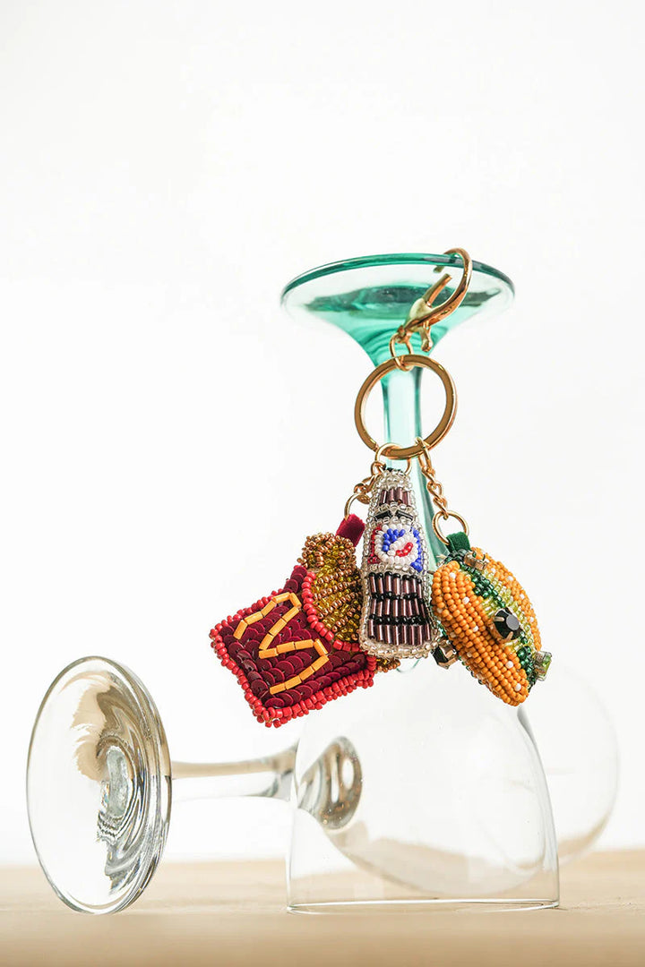 Snack Attack Hand-Beaded Bag Charm