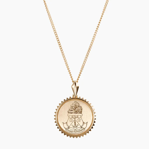 Greek Sunburst Crest Necklace