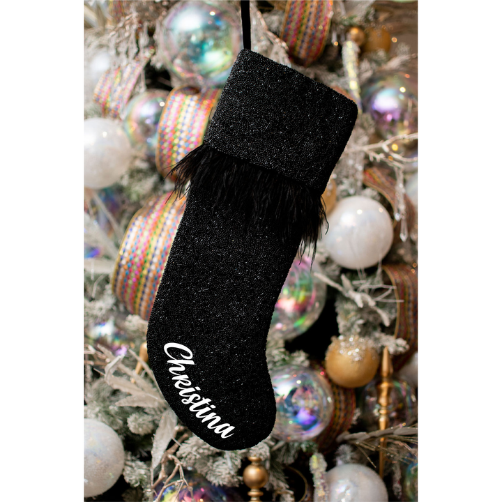 Feather Stocking in Shiny Black