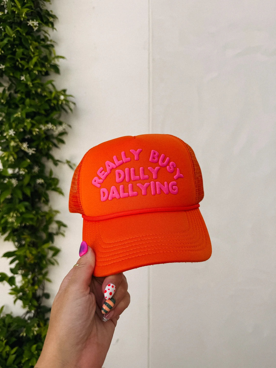 Orange Dilly Dally Trucker Hat