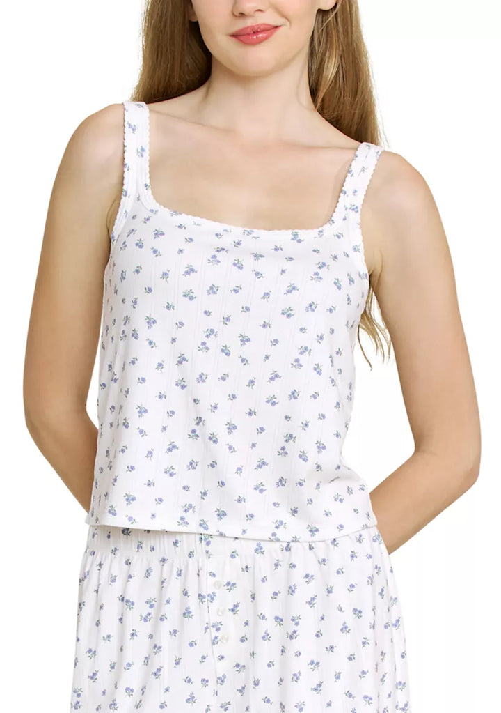 Ivory Ditsy Blissful Tank Shortie Set