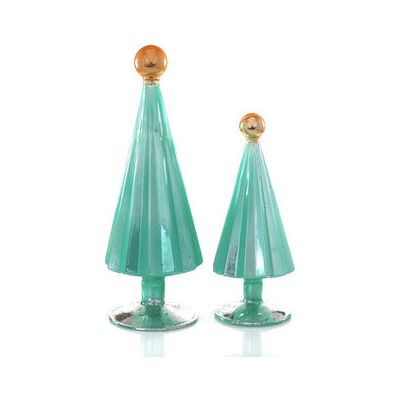 Pleated Trees-Small Moss Aqua Set/2