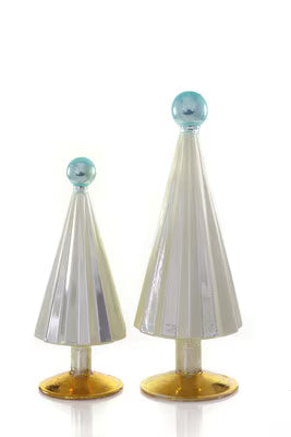 Small Pleated Trees- Peal Blue S/2