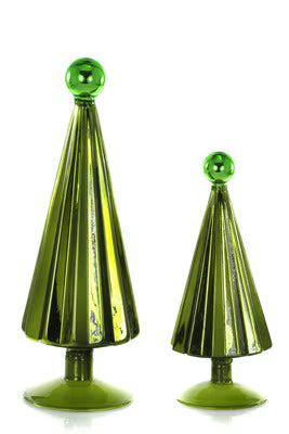 Small Pleated Trees- Sage S/2