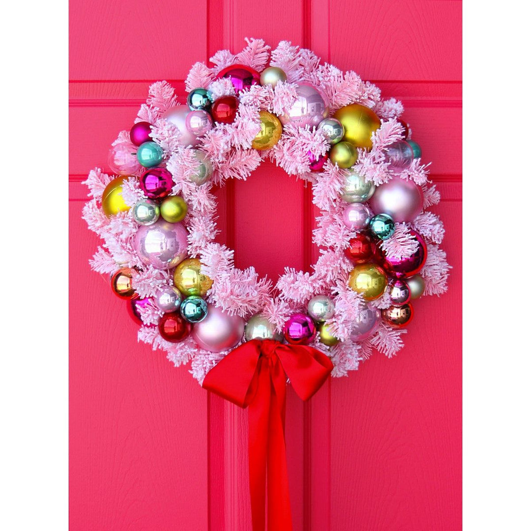 Pink Flocked Wreath