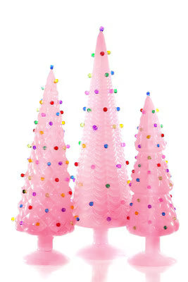 Large Bauble Trees- Pink S/3