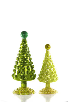 Small Mid- Century Modern Trees- Chartreuse S/2