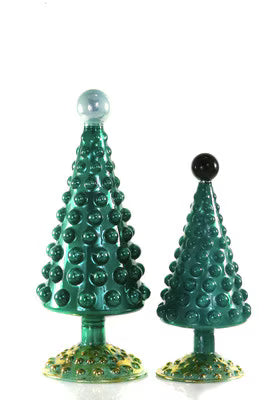 Small Mid-Century Modern Trees- Teal S/2