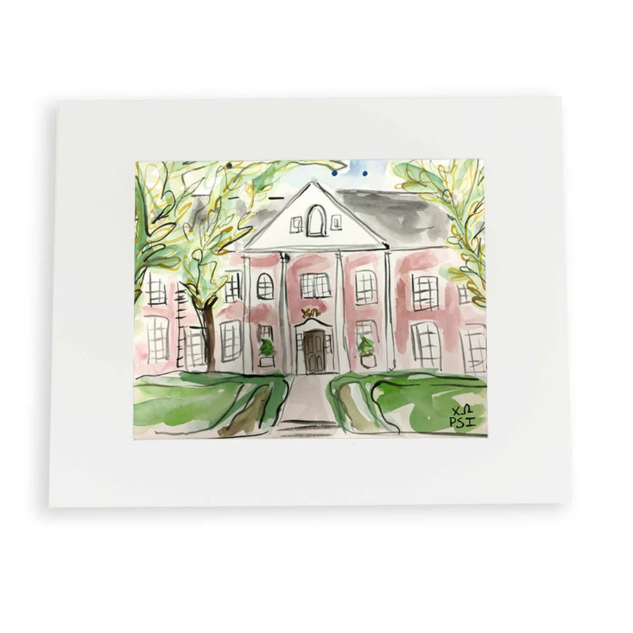 University of Arkansas Sorority House Print