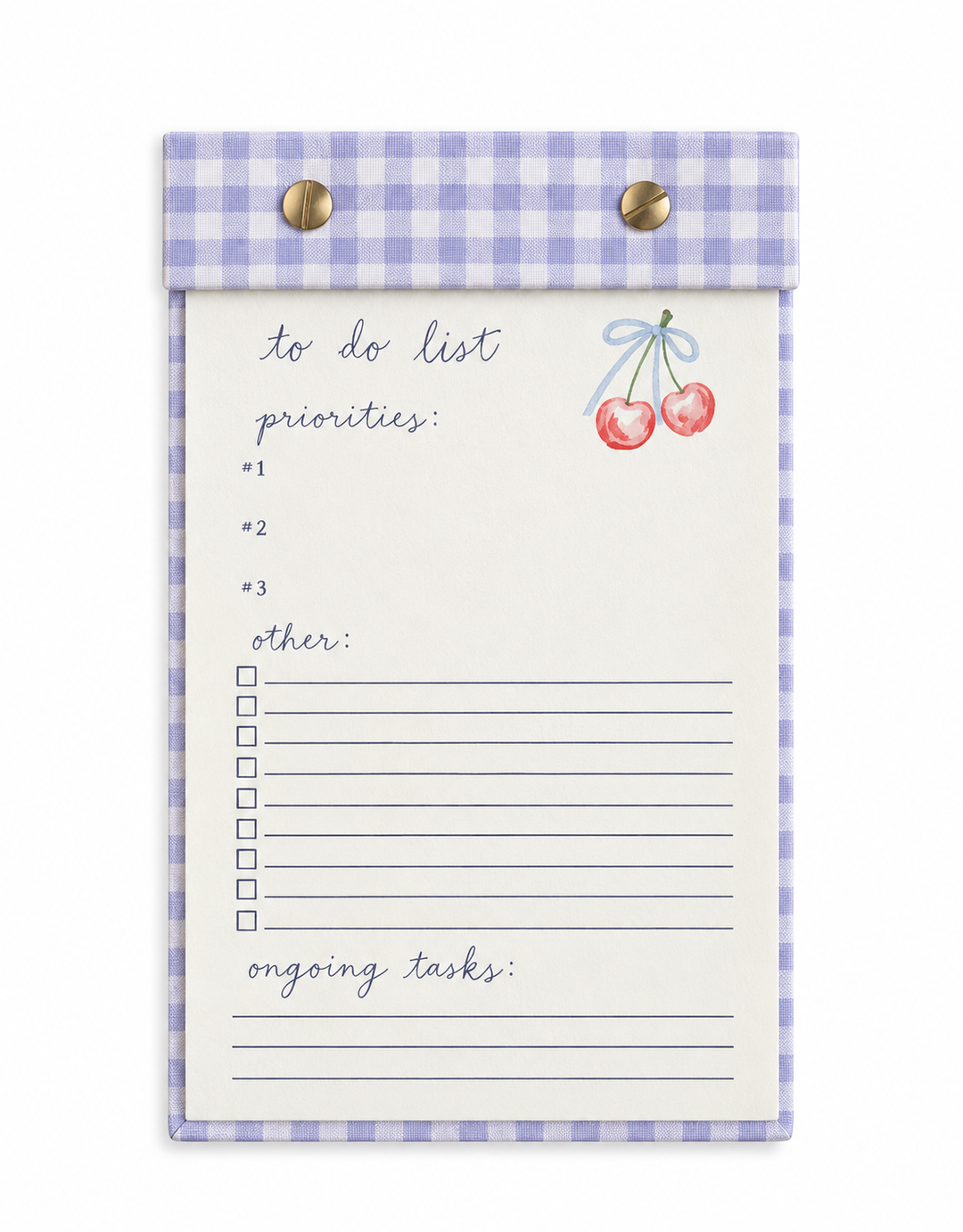 To-do List Notepad in French Blue Gingham