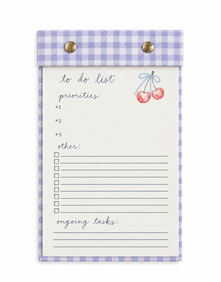 To-do List Notepad in French Blue Gingham