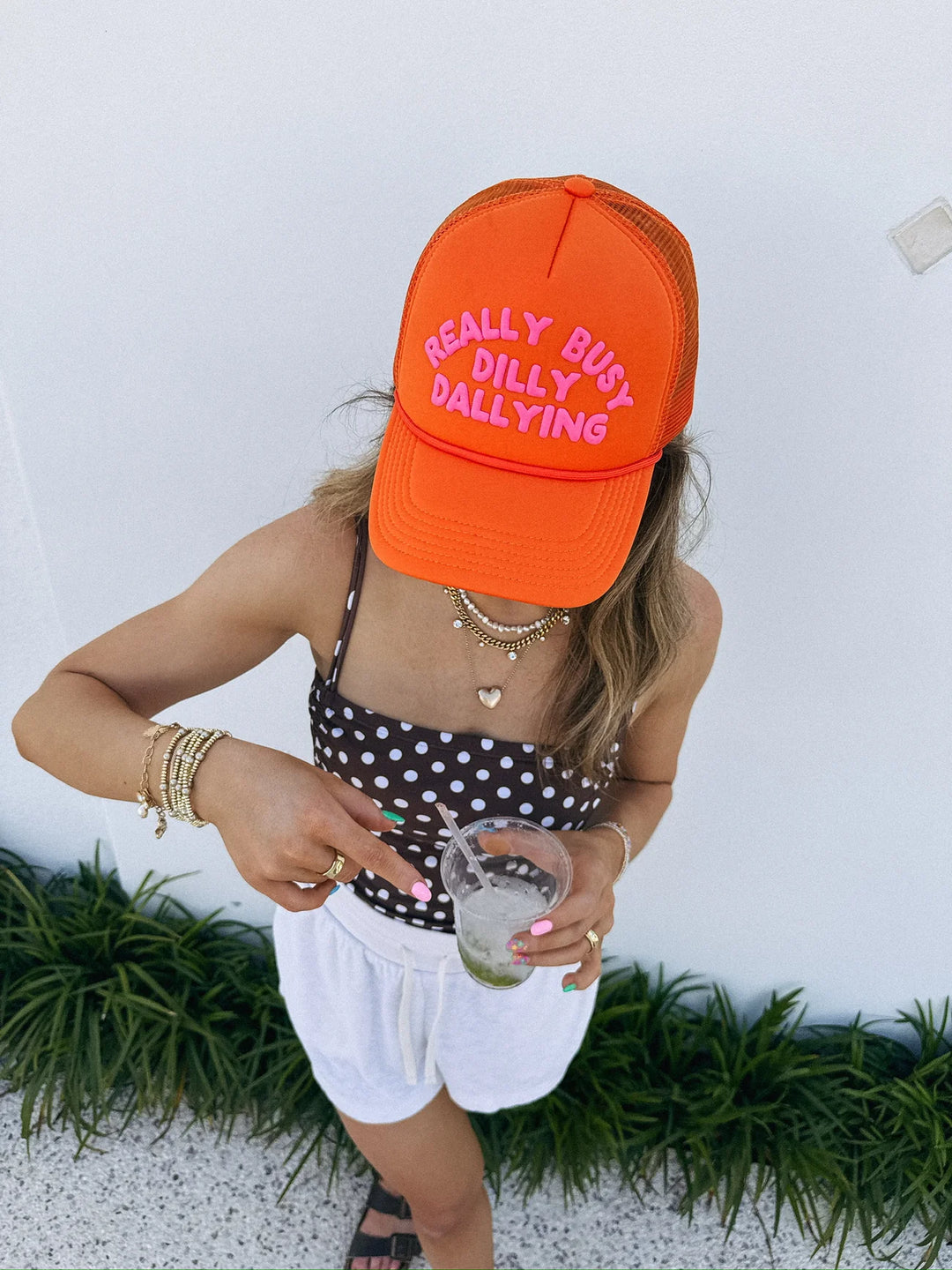 Orange Dilly Dally Trucker Hat