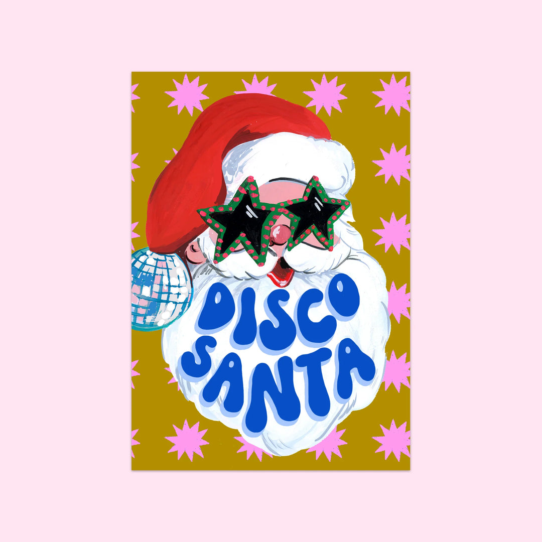 Disco Santa Christmas Card