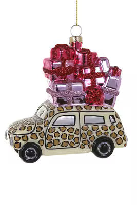 A Merry Delivery Leopard Ornament